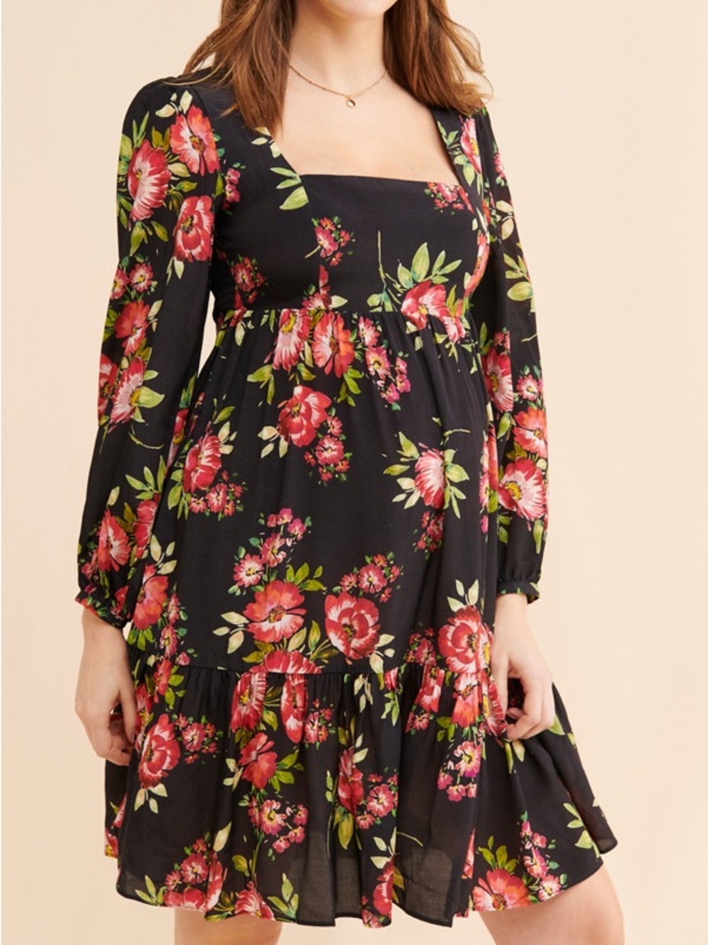 Yumi Kim Ruthie Dress | Black Floral Maternity Dress | EUC | Size S